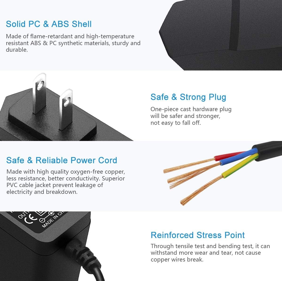 Power Supply Adapter, 100~240V AC to 12 Volt DC (Great for cabin use)