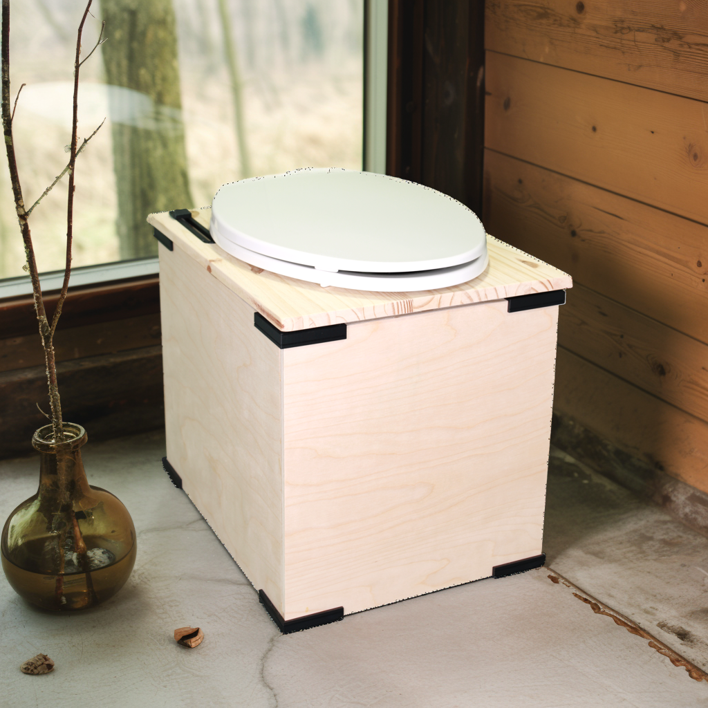MoLoo II (White) - Composting/DryToilet, Triple+ odor protections, urine diverter, closable waste lid, fan, self-sealing canister