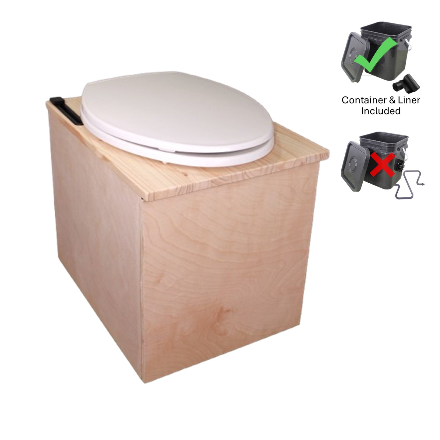 MoLoo II (White) - Composting/DryToilet, Triple+ odor protections, urine diverter, closable waste lid, fan, self-sealing canister