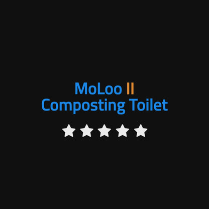 MoLoo II (White) - Composting/DryToilet, Triple+ odor protections, urine diverter, closable waste lid, fan, self-sealing canister